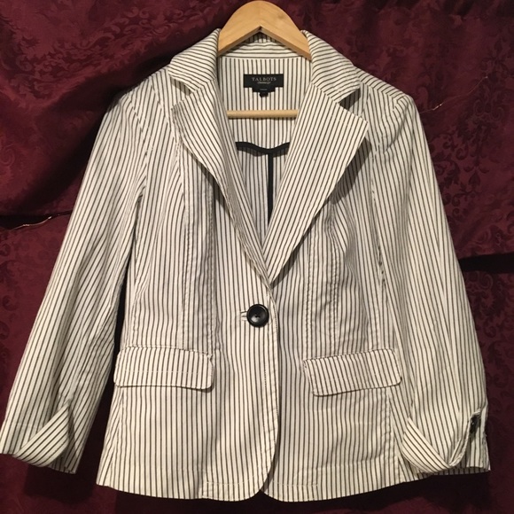 Talbots white striped blazer - Picture 1 of 2